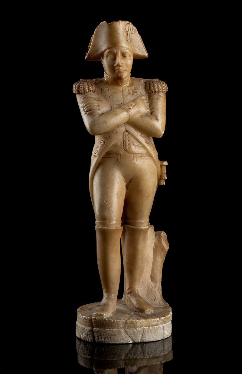 Scultura in Alabastro Ritratto in Piedi Dell'imperatore