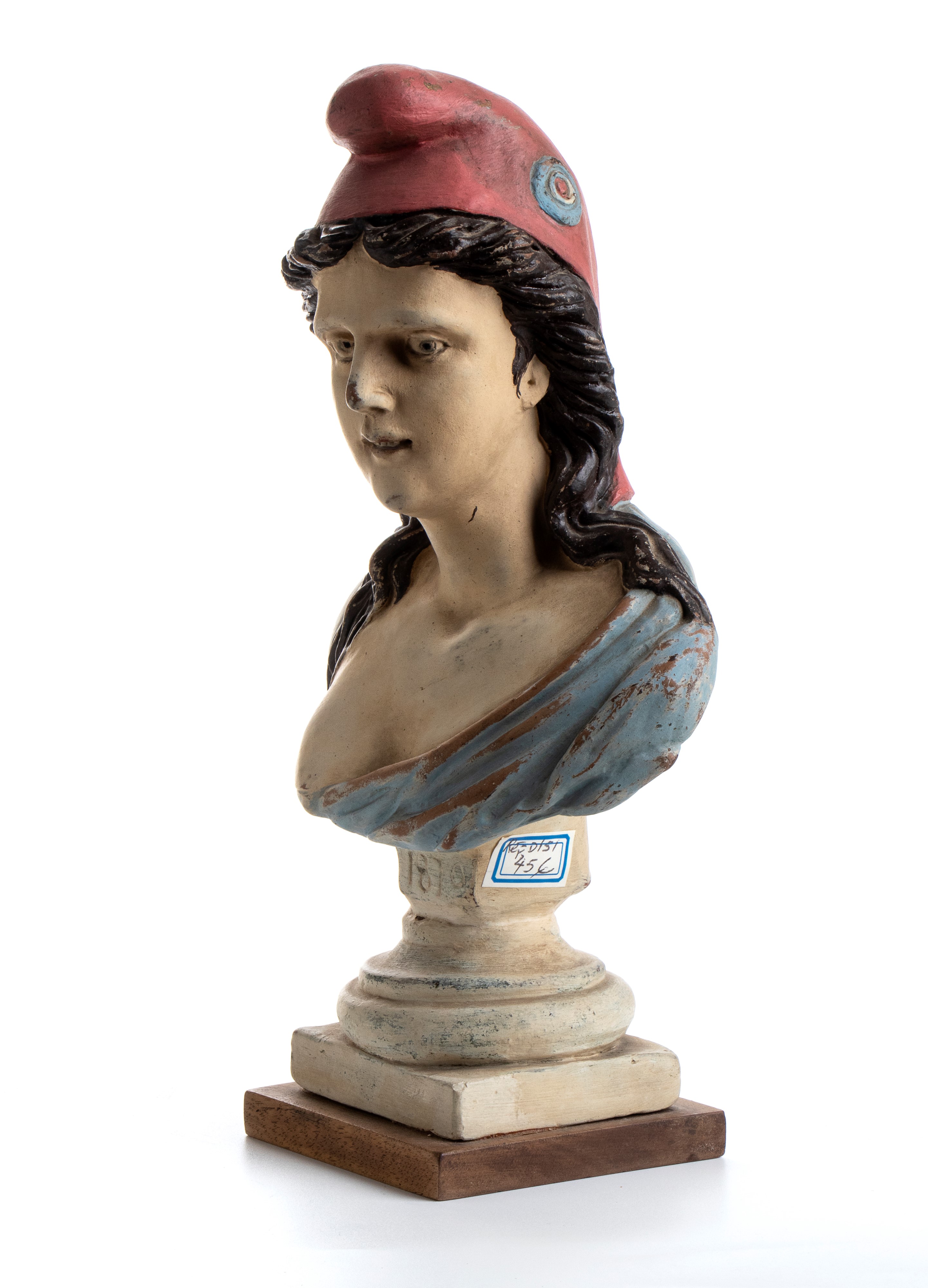 Grande Busto in Terracotta Policroma con Rappresentazione della Terza Repubblica (1870)