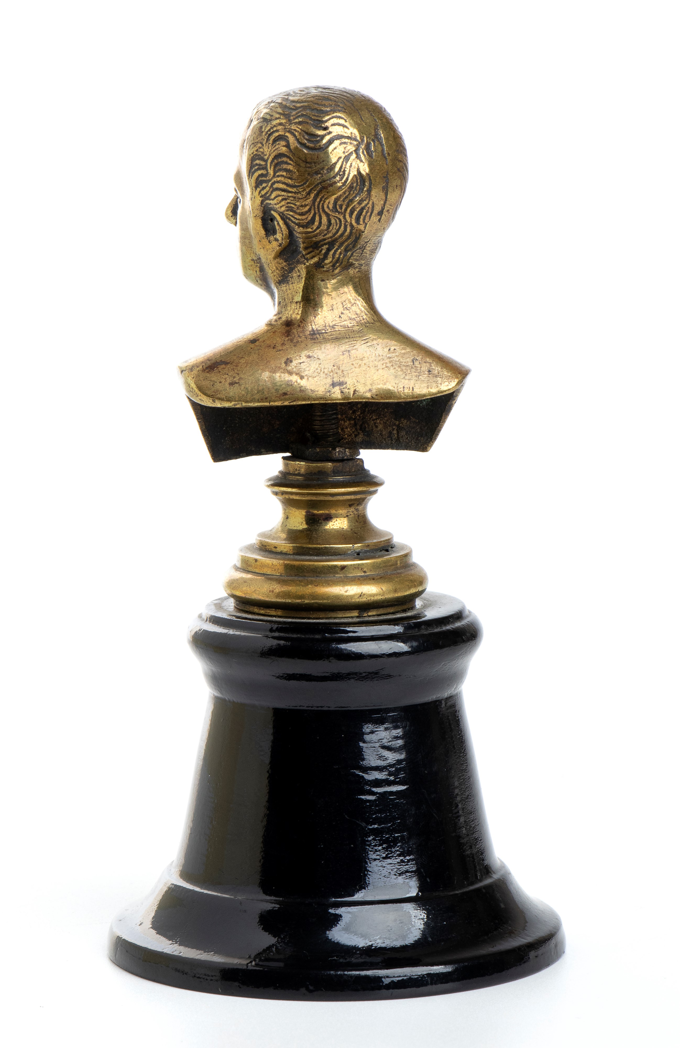 Piccolo Busto in Bronzo di Napoleone su Base in Legno
