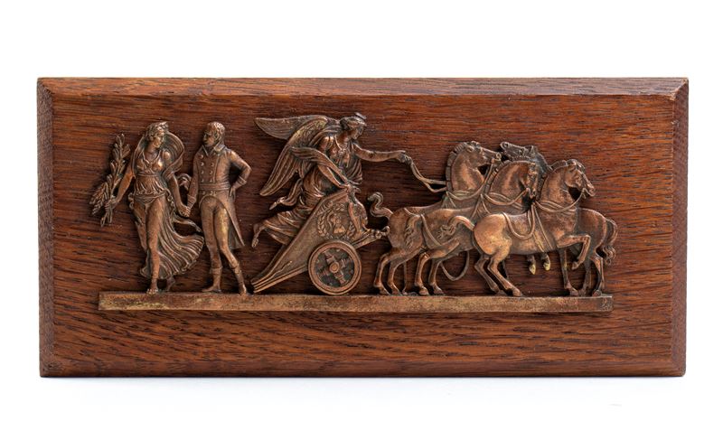 Fregio in Rame su Legno Raffigurante il Matrimonio di Napoleone con Maria Luigia D’austria