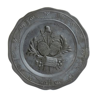 Placca in Peltro Commemorante la Costituzione del 1791