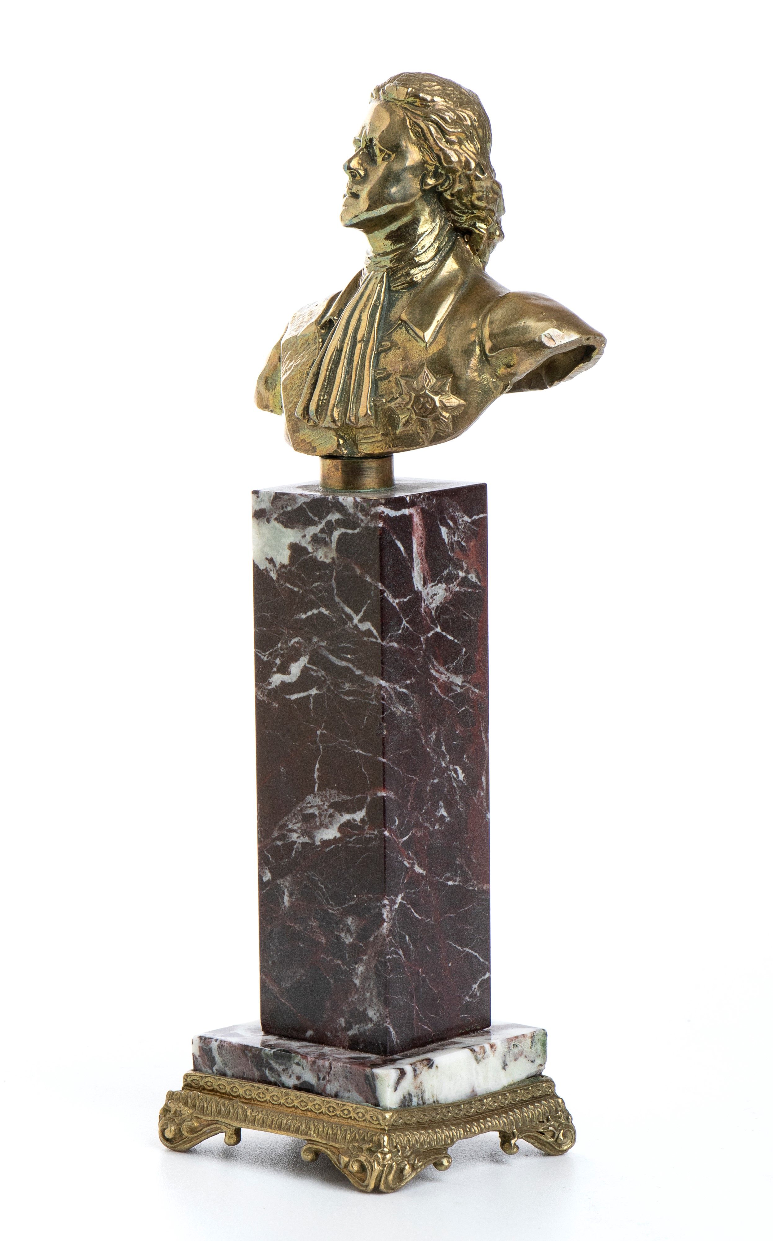Busto in Bronzo dello Zar Alessandro i su Base in Marmo