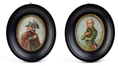 Coppia di Miniature Ovali