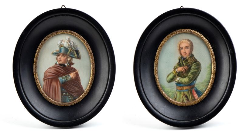 Coppia di Miniature Ovali