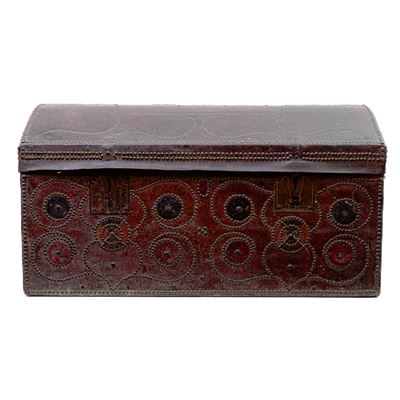 Baule in Cuoio e Legno,