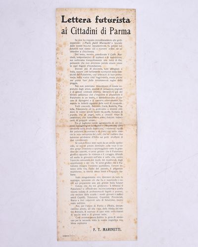 Lettera Futurista ai Cittadini di Parma. 1911.