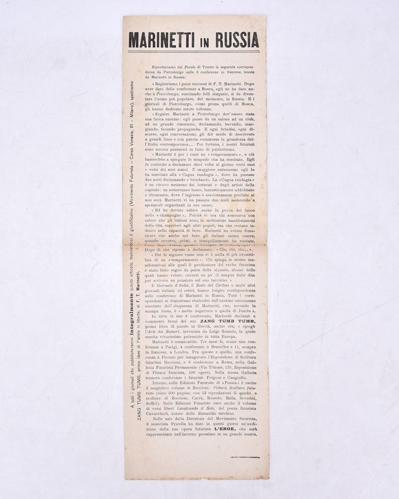 Marinetti in Russia. 1914.