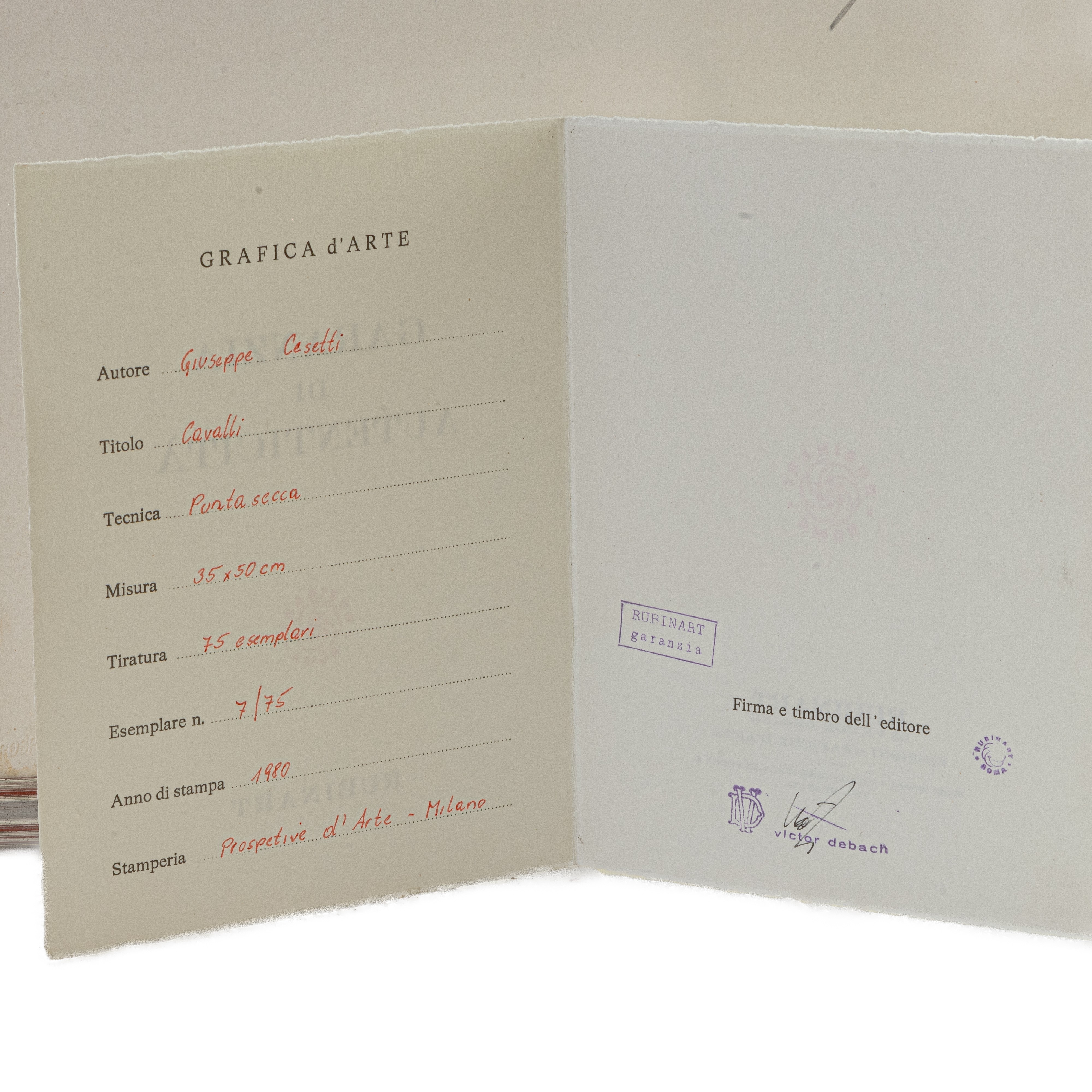 Cavalli, multiplo a punta secca su carta