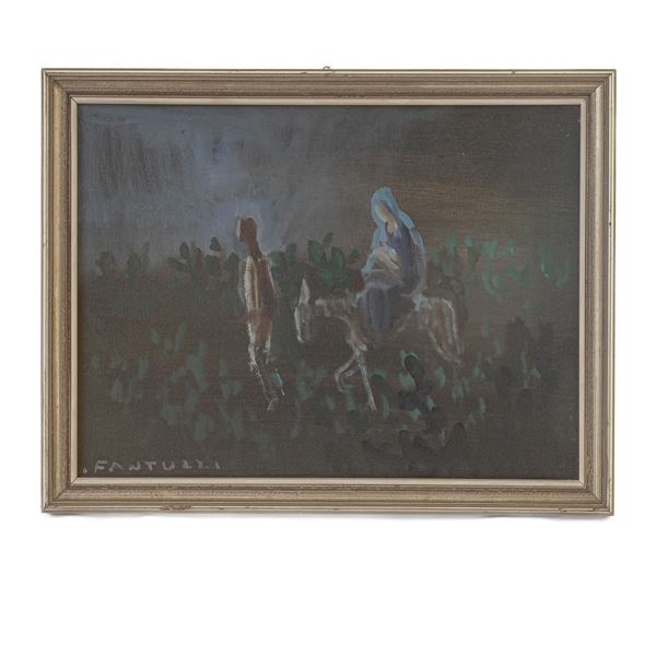 ELIANO FANTUZZI : Flight into Egypt  - oil painting on canvas - Auction Smart Auction: furniture, paintings, sculptures, silver and more at affordable prices - Bertolami Fine Art - Casa d'Aste