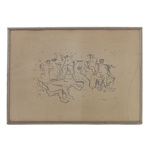 FAUSTO PIRANDELLO - Female nudes, multiple on paper
