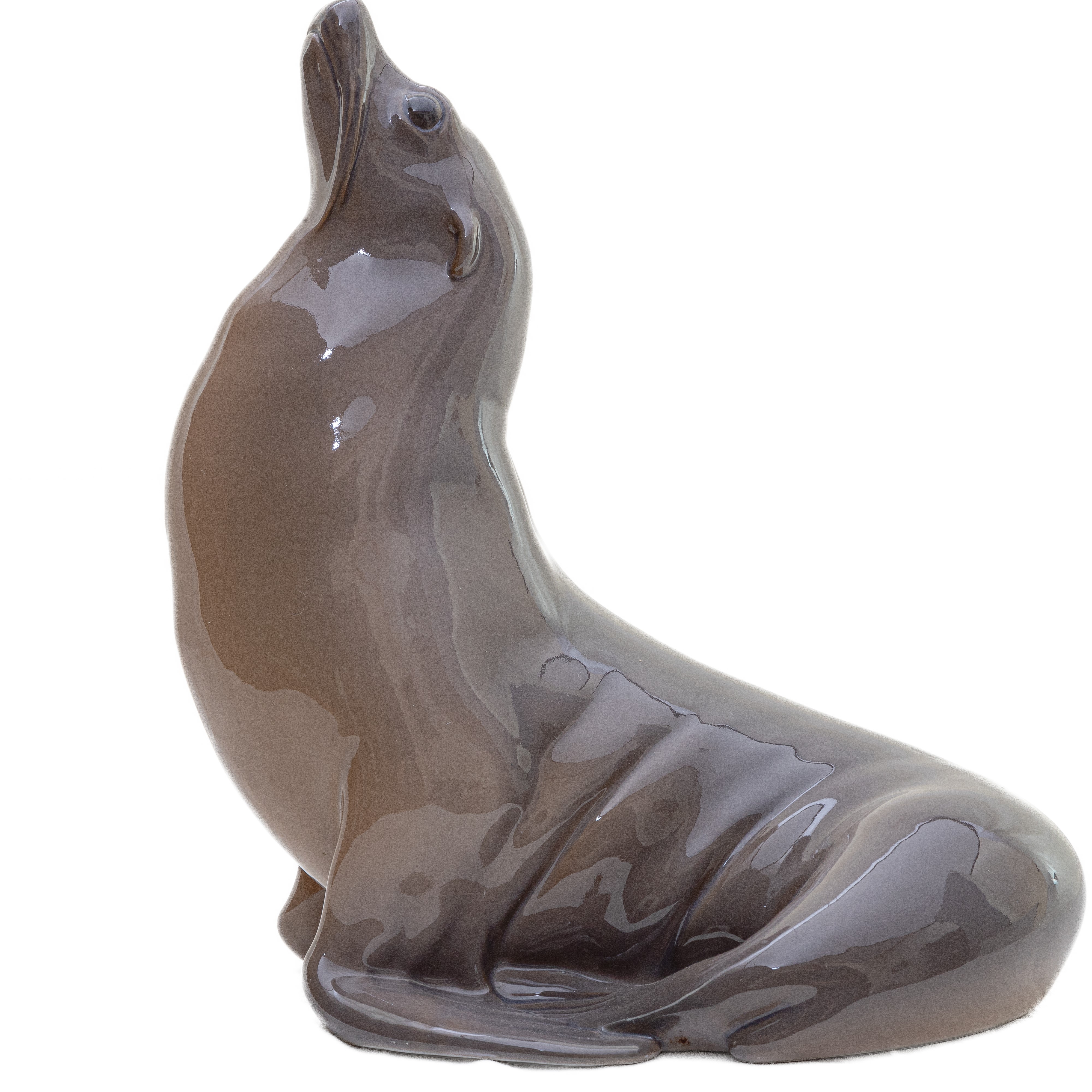 Foca, Scultura in Porcellana Policroma,