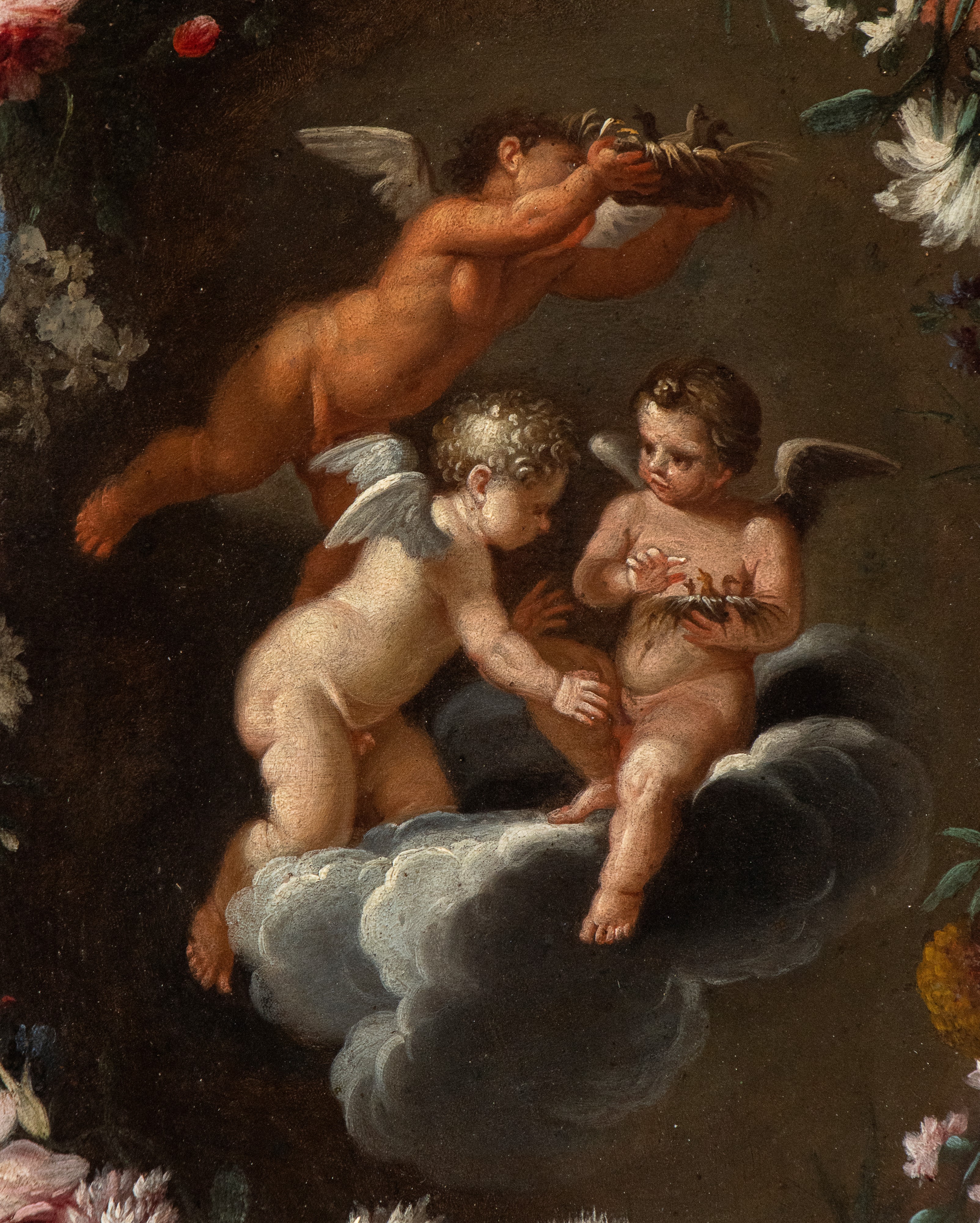 Mario Nuzzi Mario De' Fiori, Filippo Lauri - Ghirlanda di Fiori con Putti