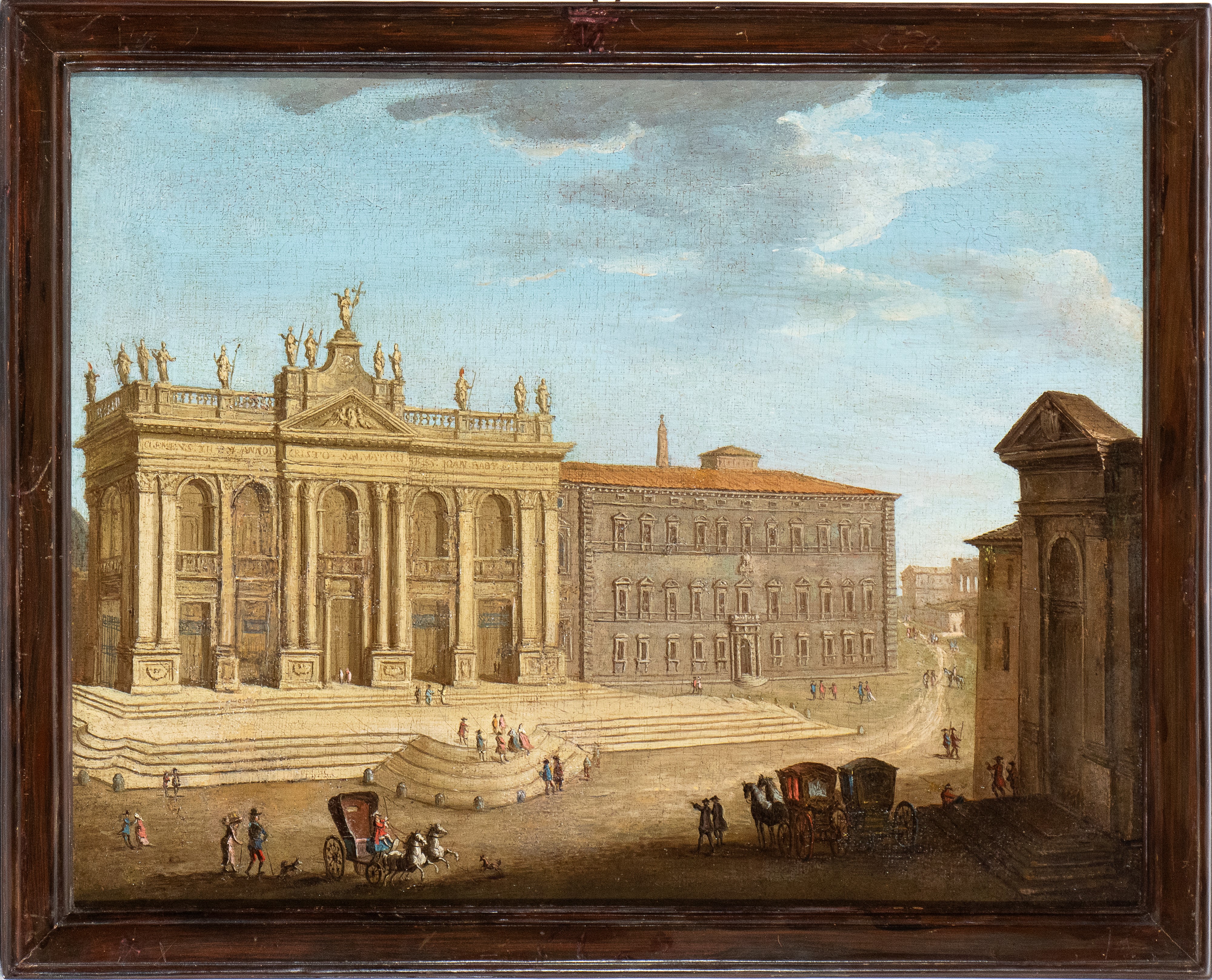 Artista Attivo a Roma, XVIII Secolo - Veduta di San Giovanni in Laterano con Palazzo Lateranense