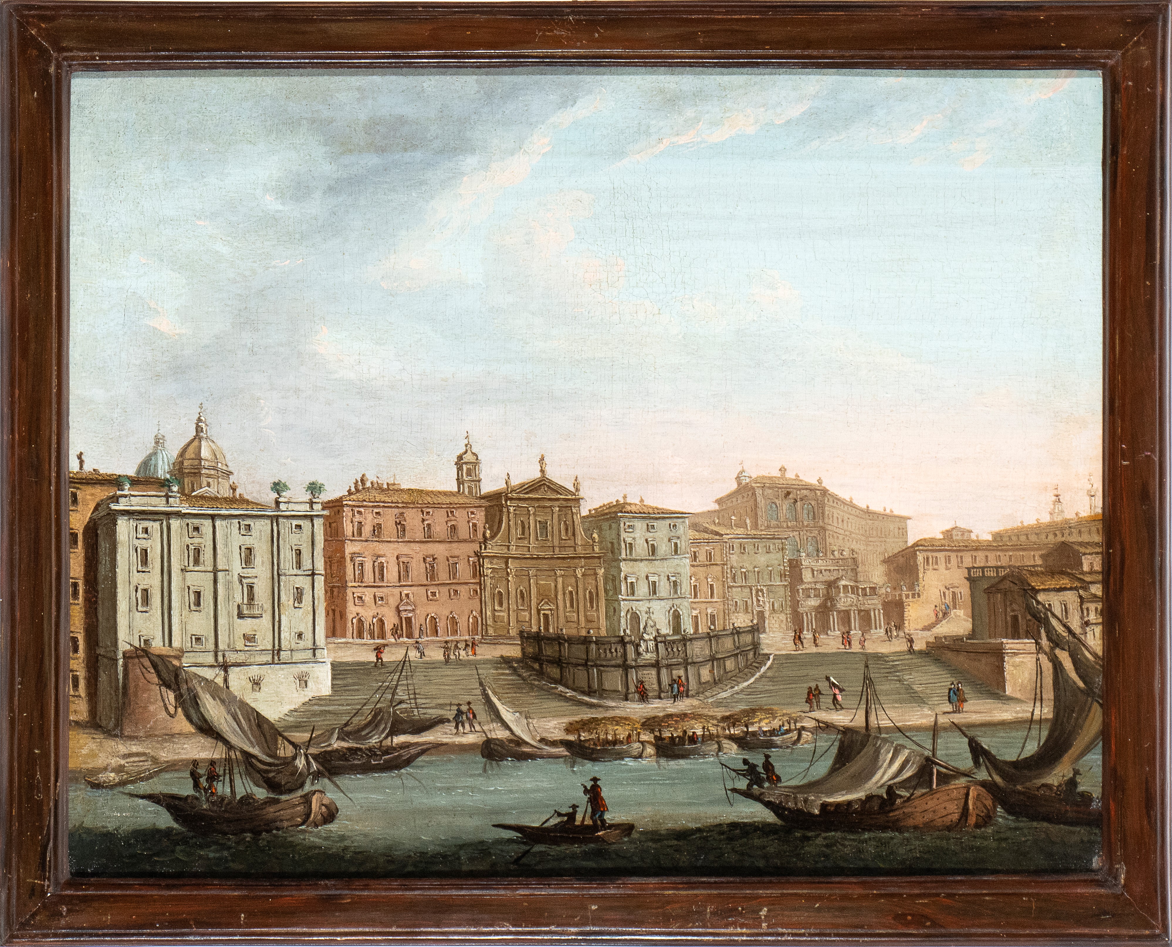 Artista Attivo a Roma, XVIII Secolo - Veduta del Porto di Ripetta