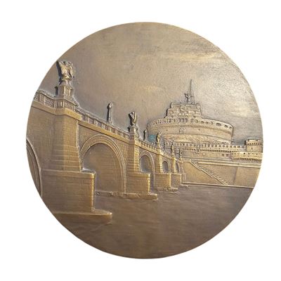 Repubblica Italiana. Placca Raffigurante Castel Sant'angelo (1968) di Grandi Dimensioni. Ae. 190m...