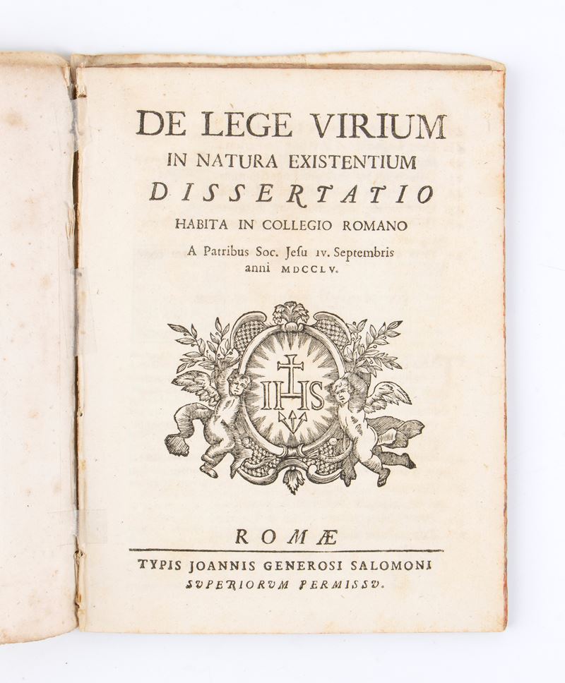 Ruggero Boscovich. De Lege Virium in Natura Existentium Dissertatio. Roma 1755