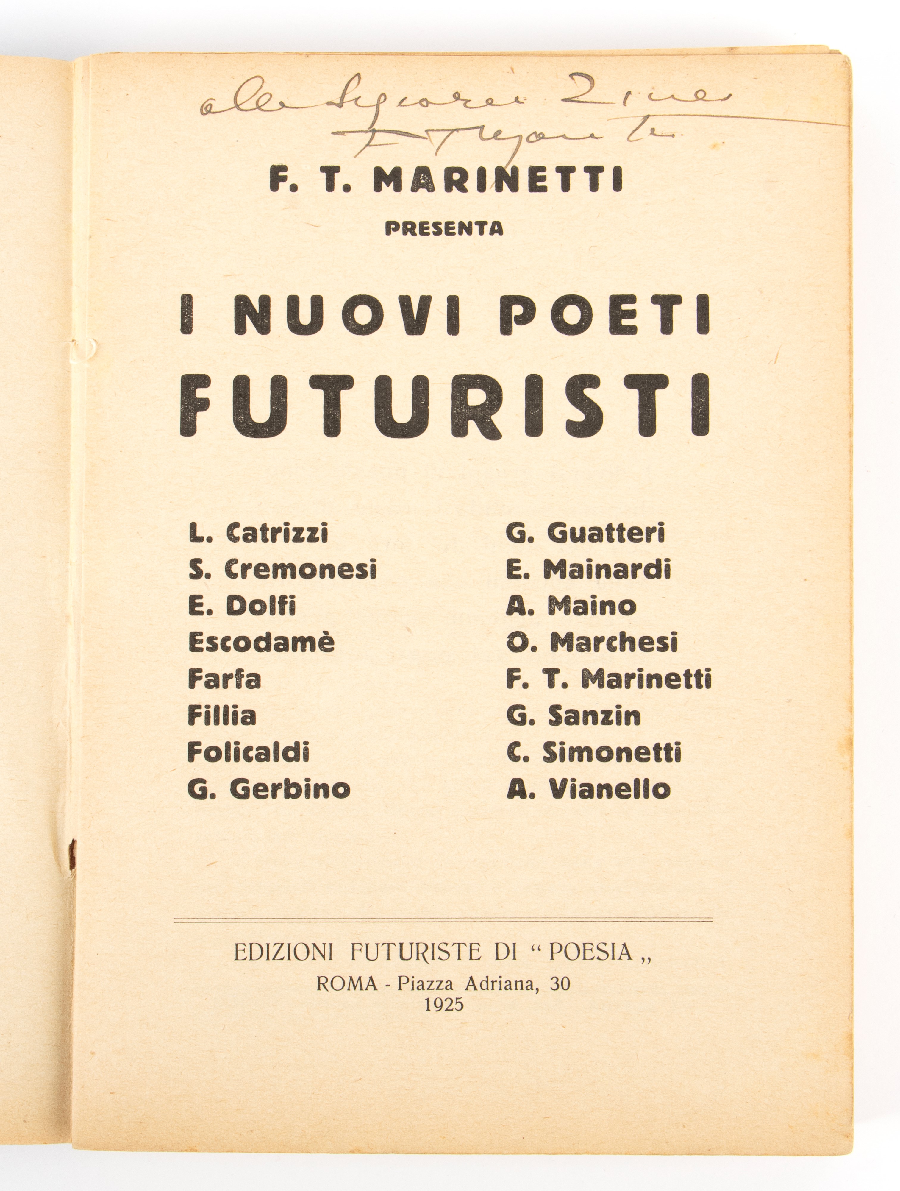 Futurismo - Marinetti, Filippo Tommaso (Alessandria d'Egitto, 22 dicembre 1876 – Bellagio, 2 dice...