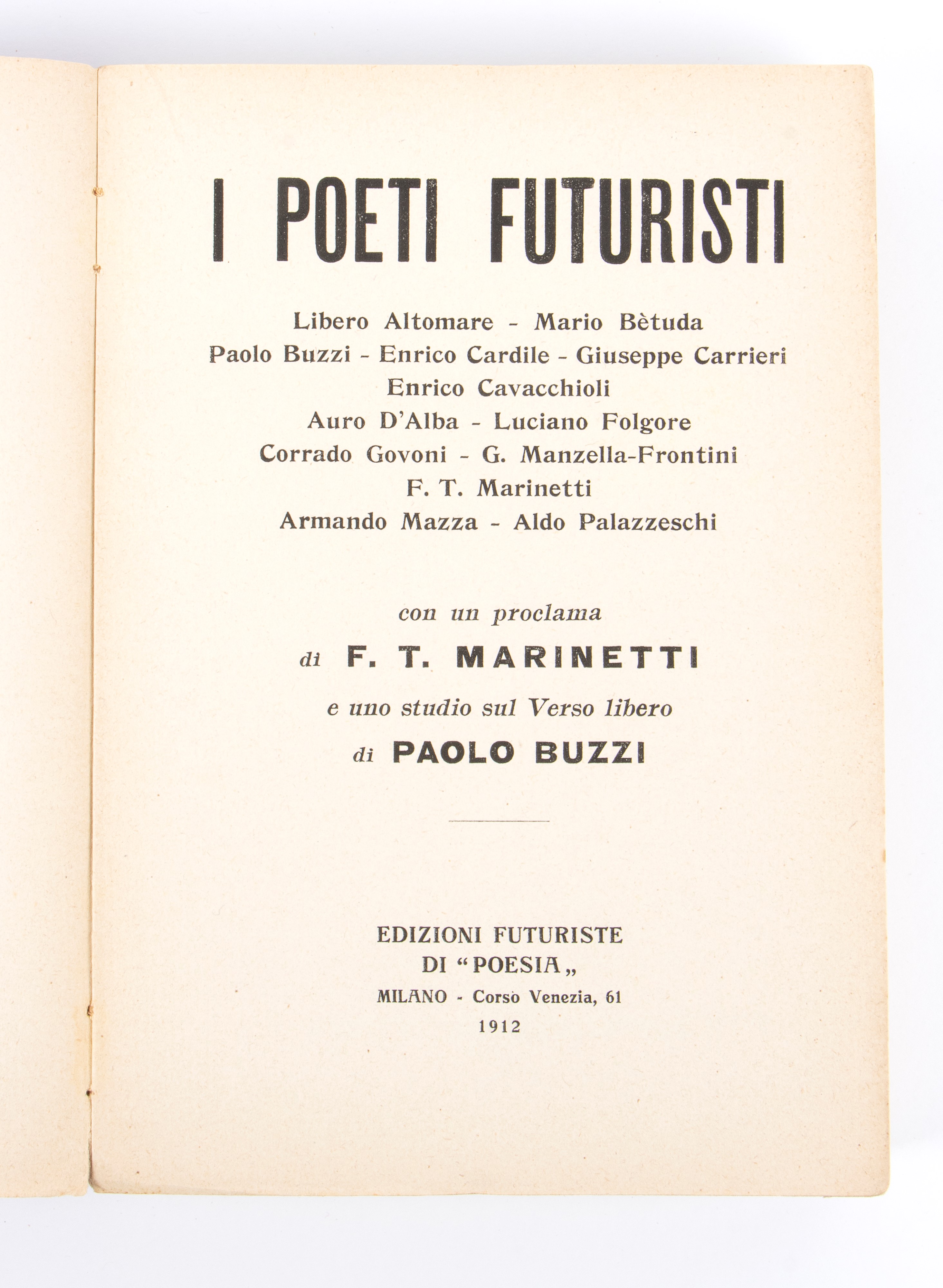 Futurismo - Marinetti, Filippo Tommaso, "I poeti futuristi"