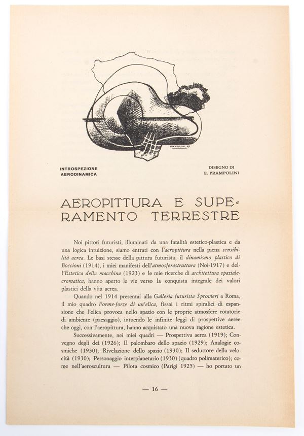 Futurismo, volantino (?) Prampolini