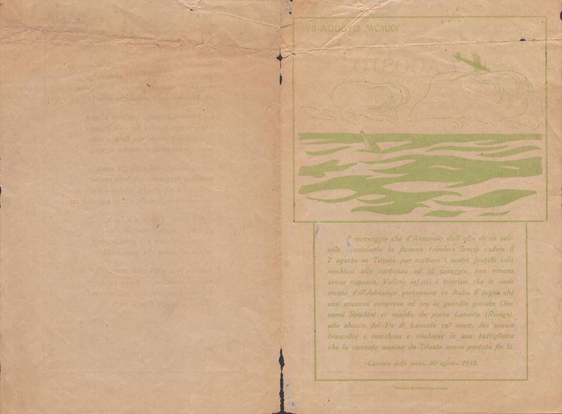 Dannunziana - Volo Trieste 7 Agosto 1915