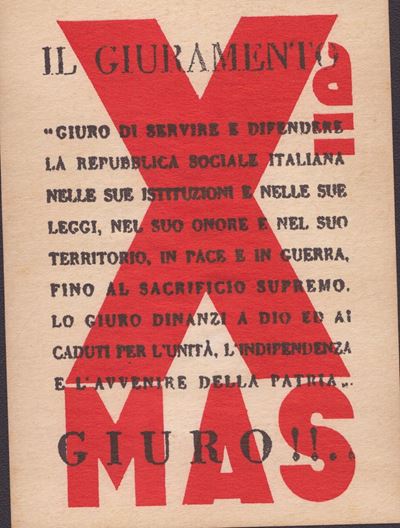Seconda Guerra Mondiale - Volantino Xmas "giuramento..."