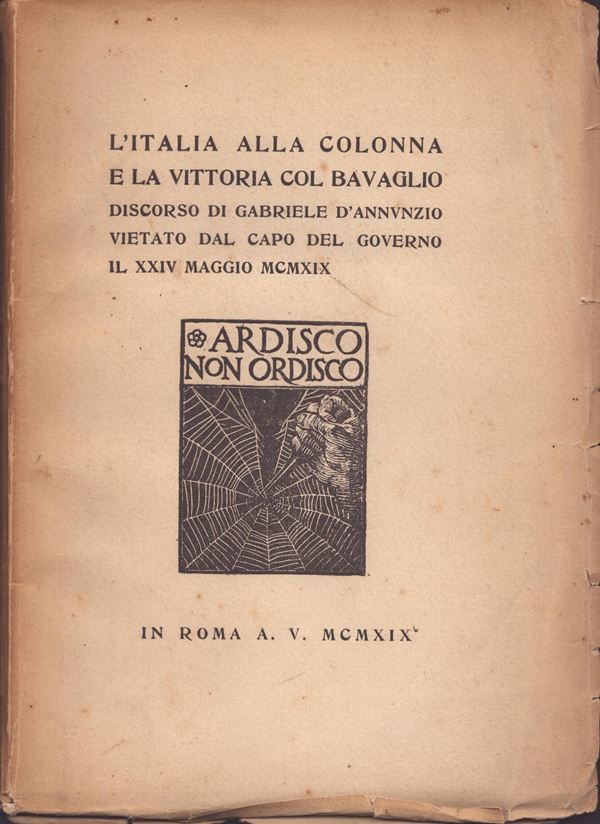 D'annunzio, Gabriele (Pescara, 12 marzo 1863 – Gardone Riviera, 1º marzo 1938) 