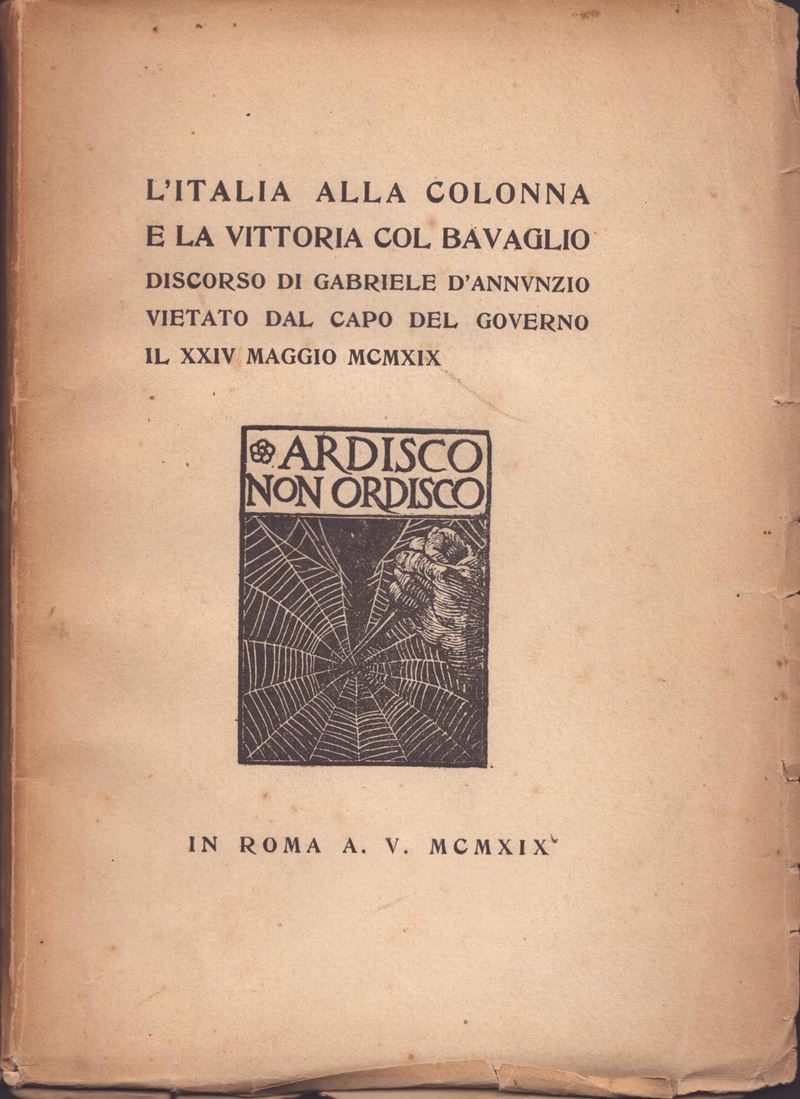 D'annunzio, Gabriele (pescara, 12 Marzo 1863 – Gardone Riviera, 1º Marzo 1938)