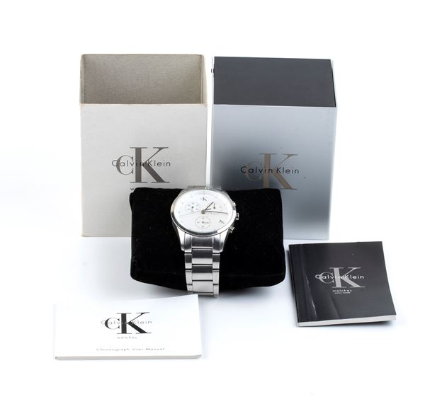 CALVIN KLEIN: steel chronograph wristwatch