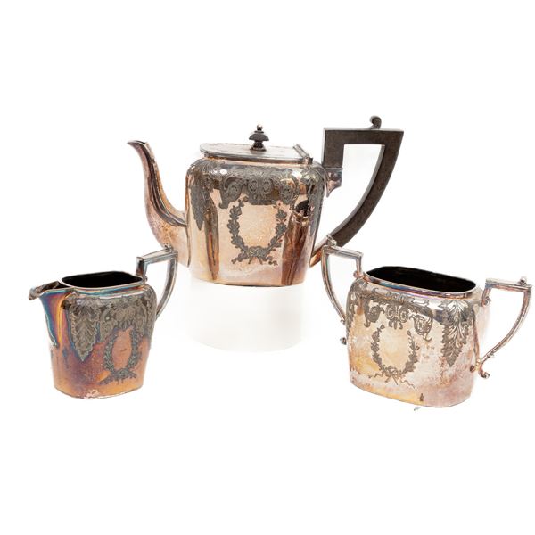 Silver metal coffee service