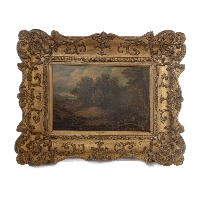 Scorcio di Paesaggio con Pastore e Mucche