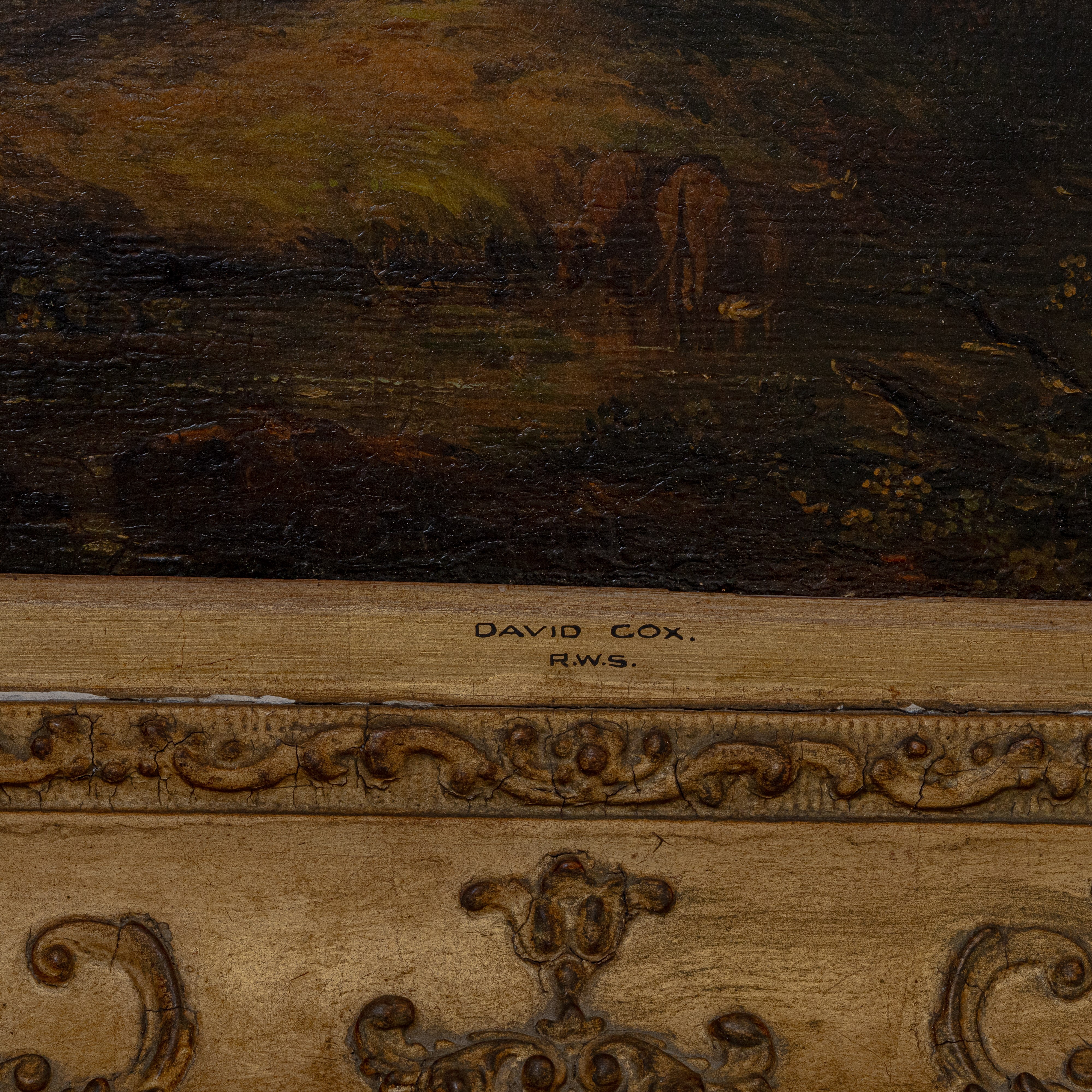 Scorcio di paesaggio con pastore e mucche