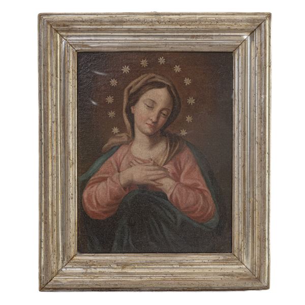 Vergine Orante  (fine XVII/XVIII secolo)  - dipinto ad olio su tela - Asta Smart Auction: arredi, dipinti, sculture, argenti e altro a prezzi vantaggiosi - Bertolami Fine Art - Casa d'Aste