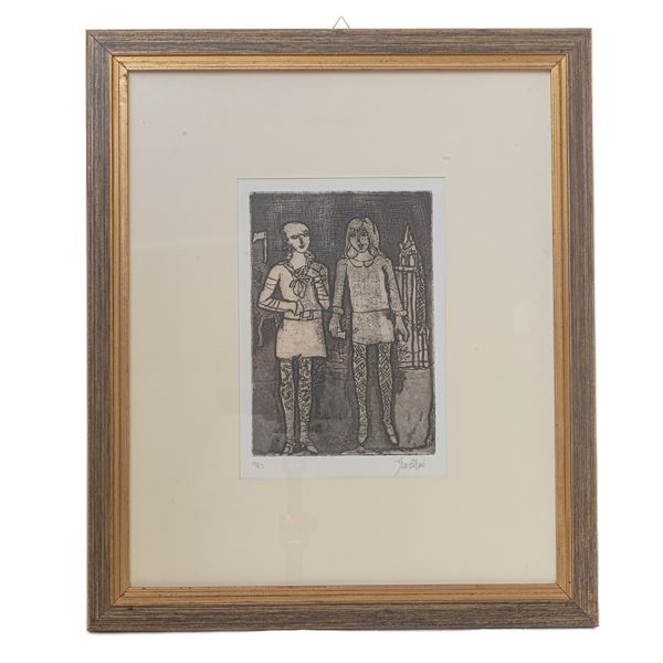 FRANCO GENTILINI - Couple of girls, multiple on paper