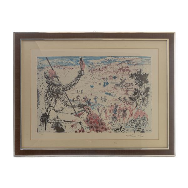 SALVADOR DALI' : Don Chiosciotte, multiplo su carta  - Asta Smart Auction: arredi, dipinti, sculture, argenti e altro a prezzi vantaggiosi - Bertolami Fine Art - Casa d'Aste