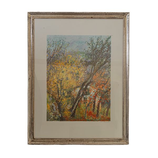 MICHELE CASCELLA : Casa nel bosco a primavera, multiplo su carta  - Asta Smart Auction: arredi, dipinti, sculture, argenti e altro a prezzi vantaggiosi - Bertolami Fine Art - Casa d'Aste