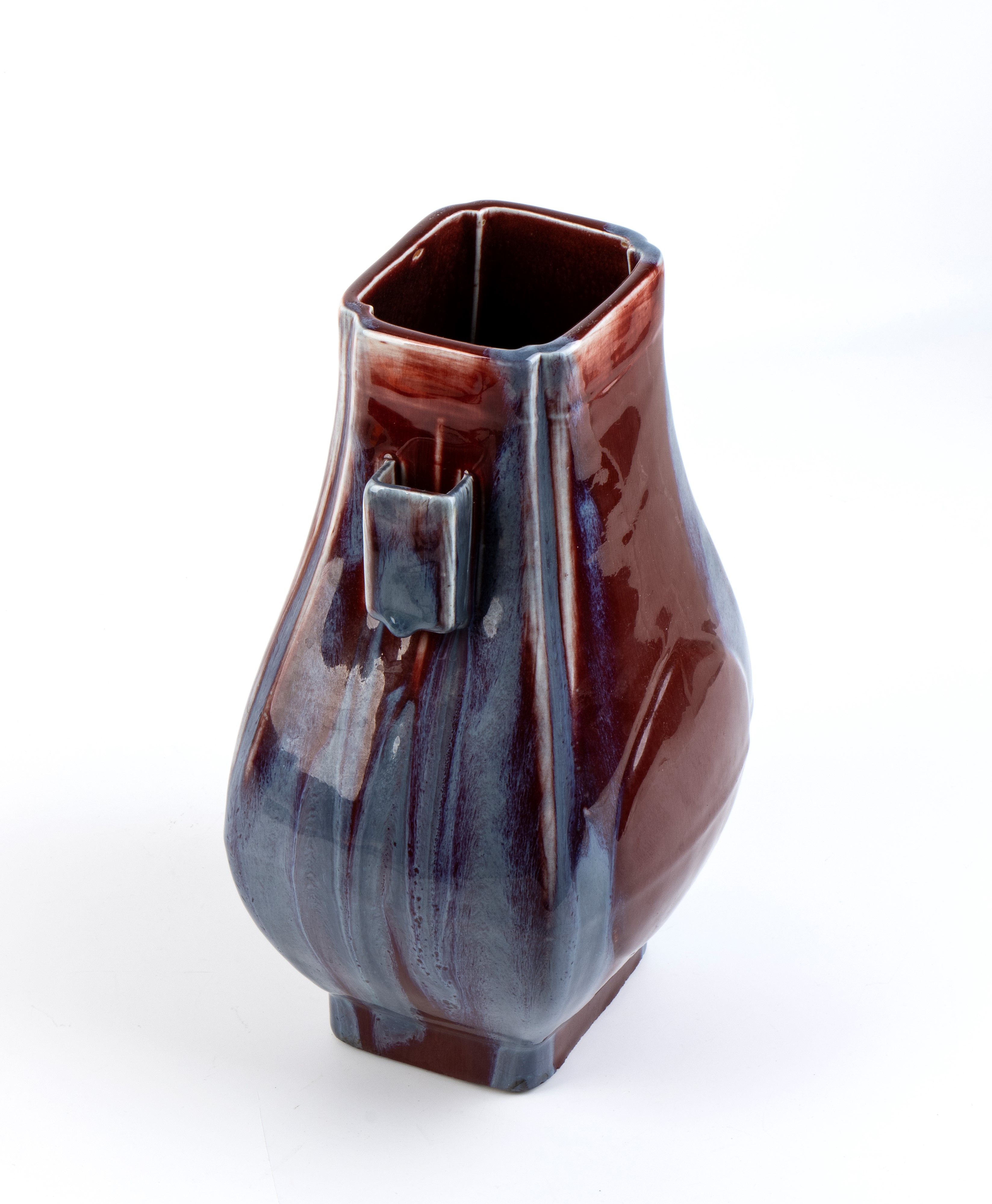 Vaso Hu in Porcellana con Invetriatura Flambe'
