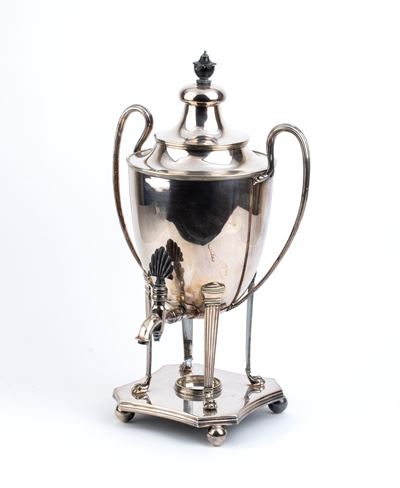 Samovar in Metallo Argentato - Inghilterra, XIX Secolo, Argentiere The Alexander Clark Manufactur...