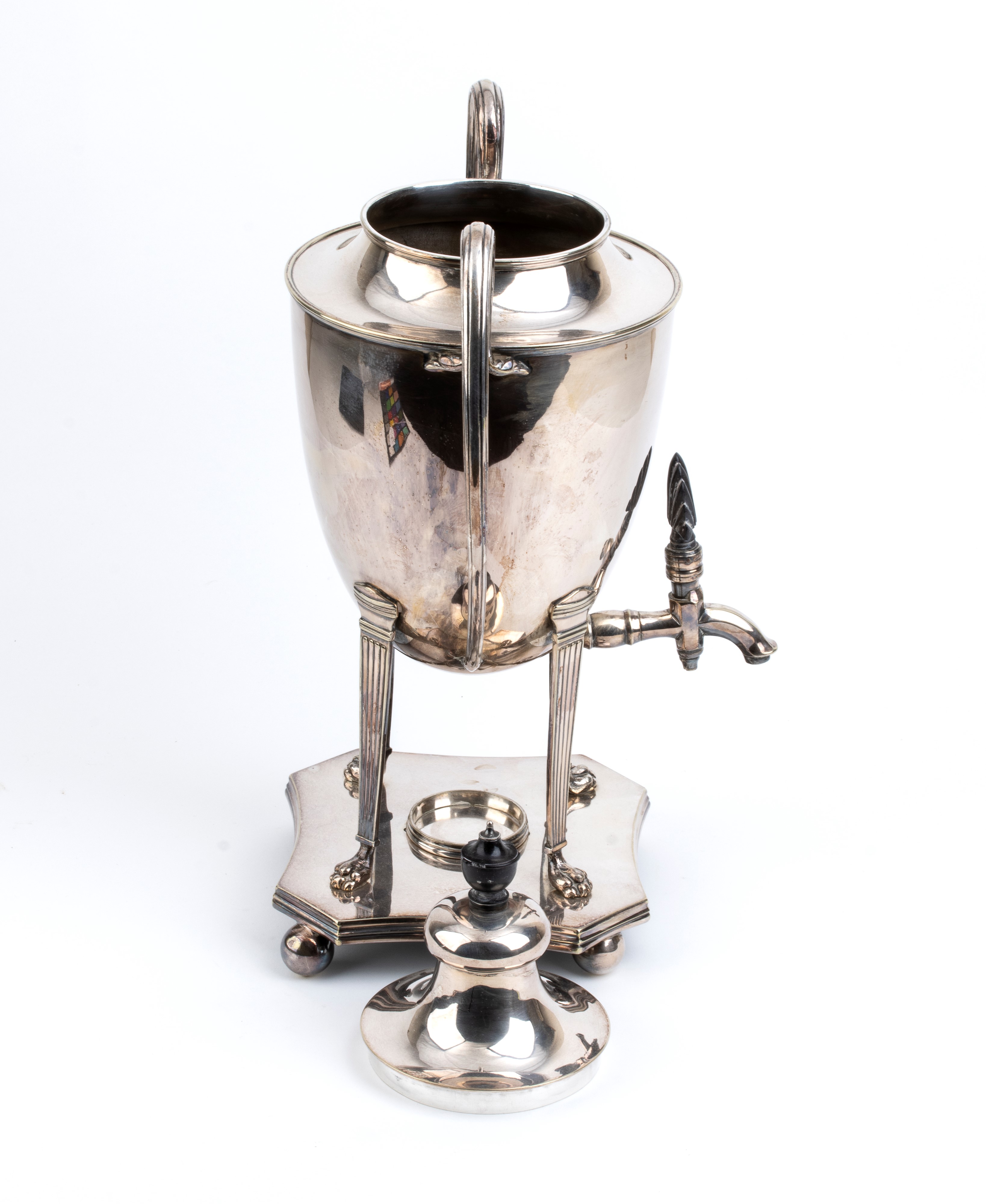 Samovar in Metallo Argentato - Inghilterra, XIX Secolo, Argentiere The Alexander Clark Manufactur...