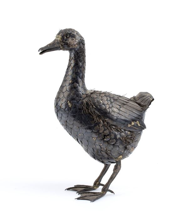 Silver duck - Italy, mid 20th century