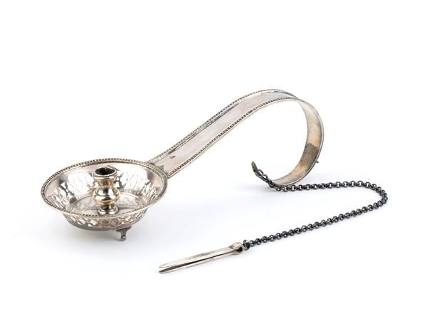Continental silver chamber candlestick
