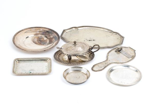 Lot of 7 silver objects - Italy, 20th century