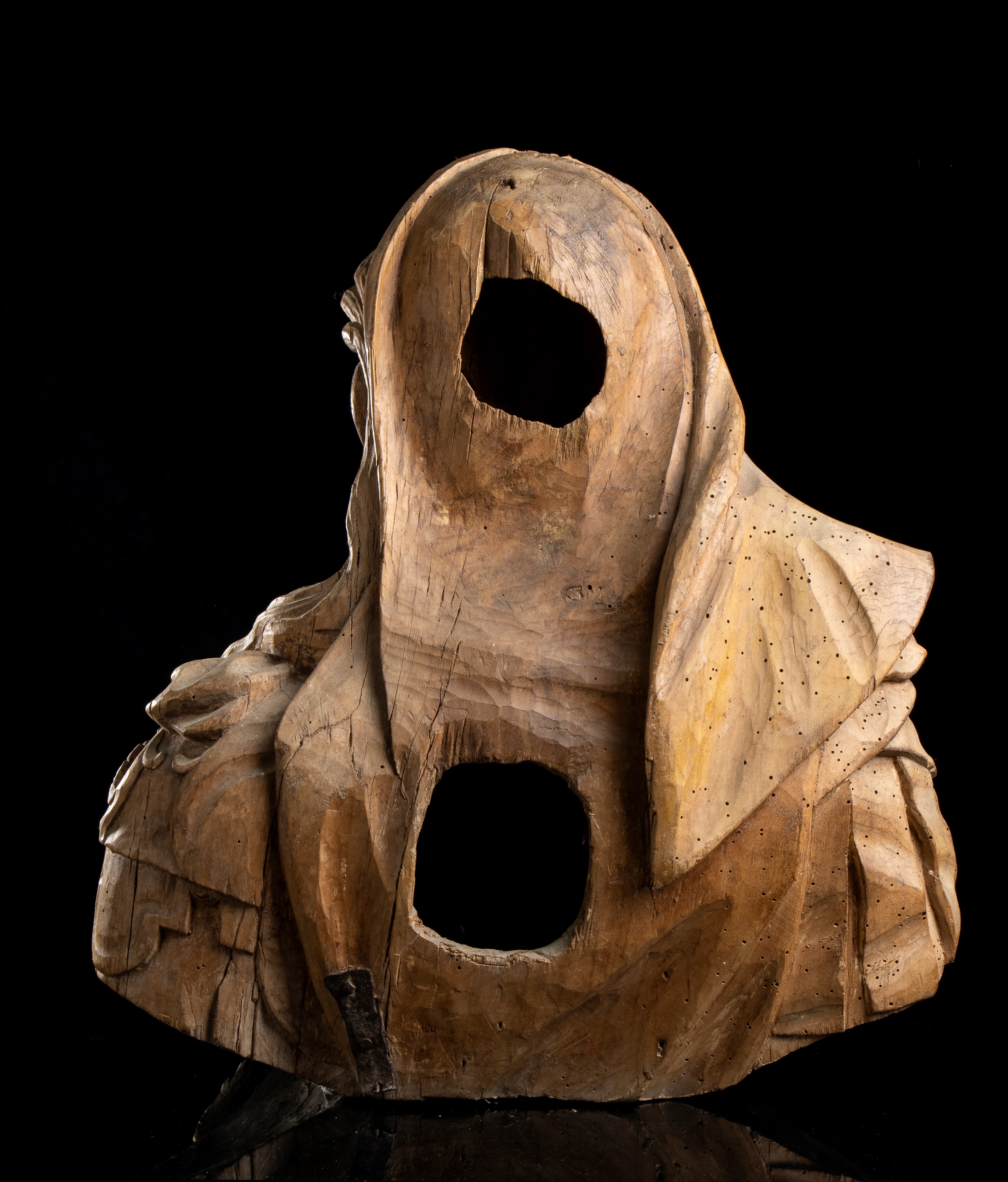 Busto Francese in Legno Raffigurante Jean De Rotrou (?)
