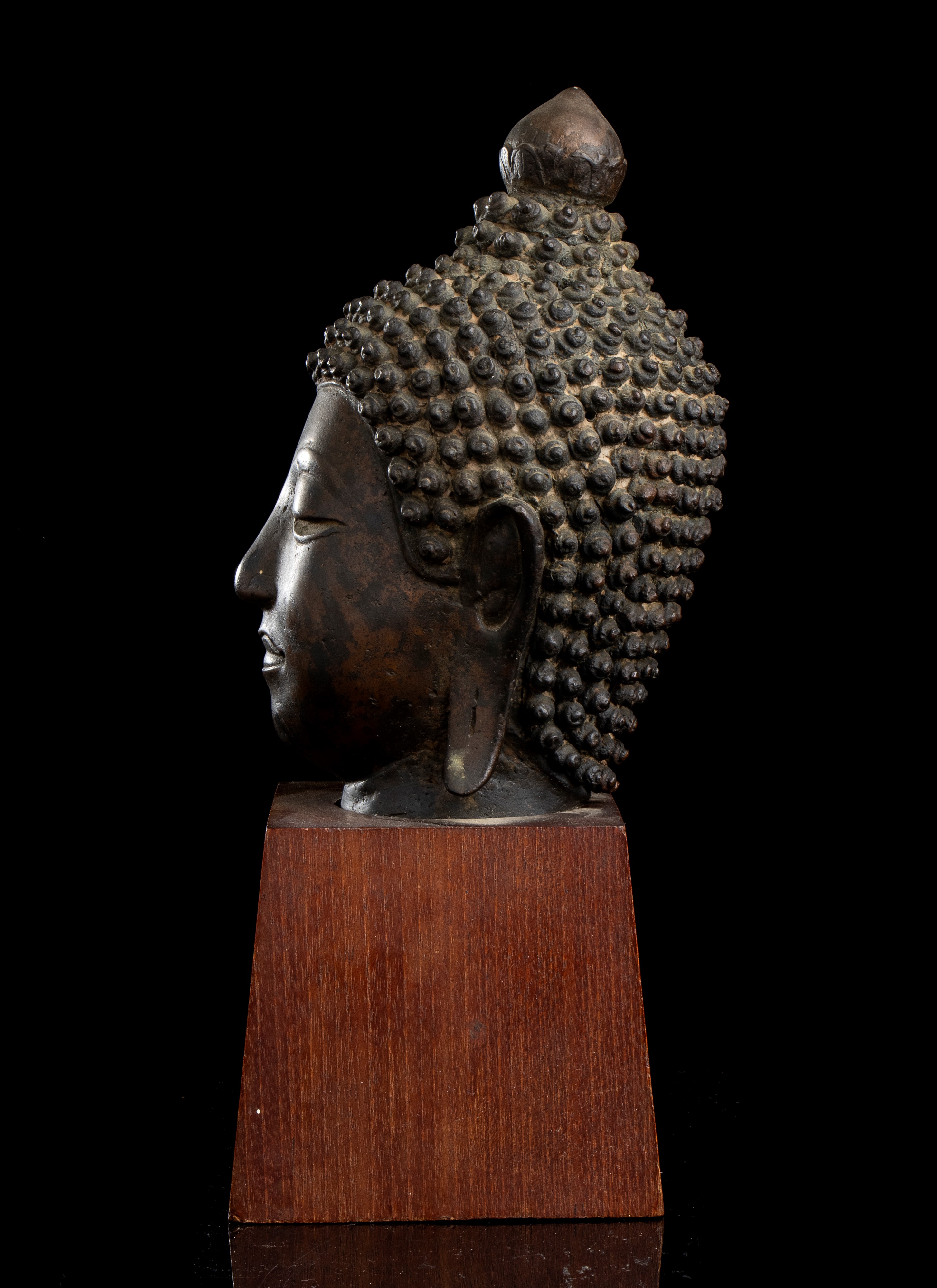 TESTA DI BUDDHA IN BRONZO