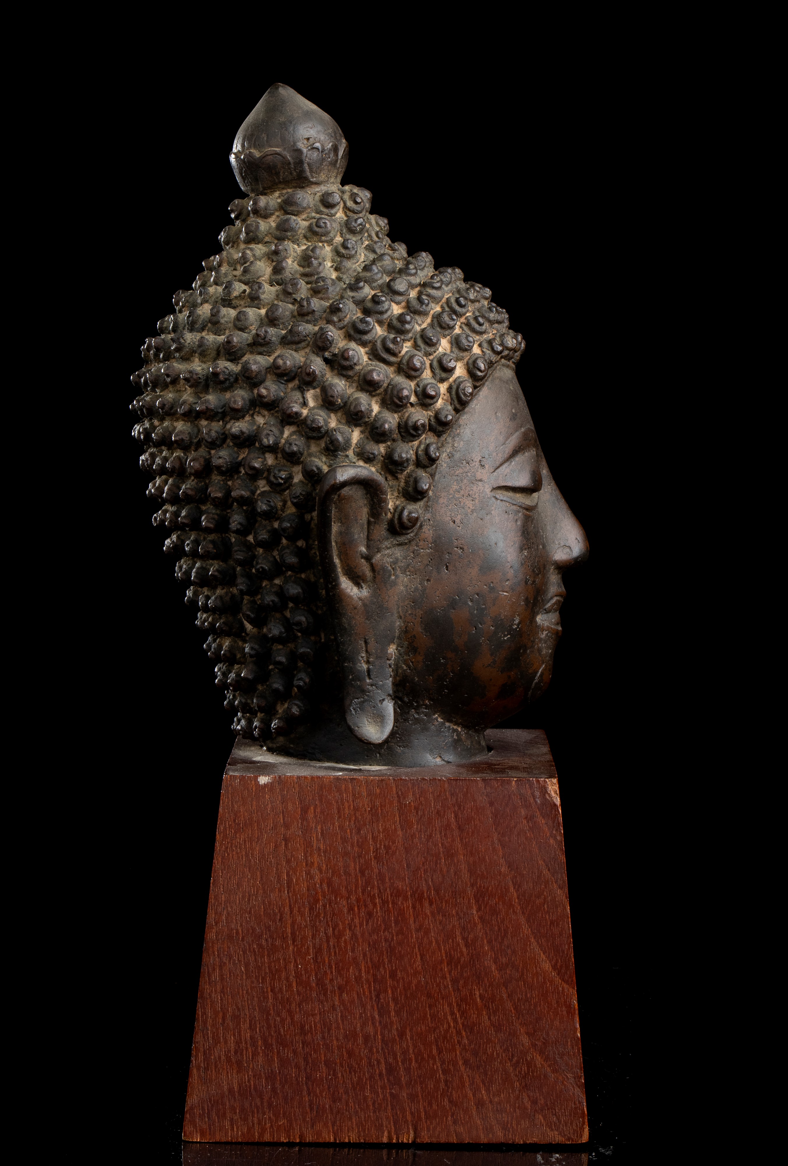 TESTA DI BUDDHA IN BRONZO