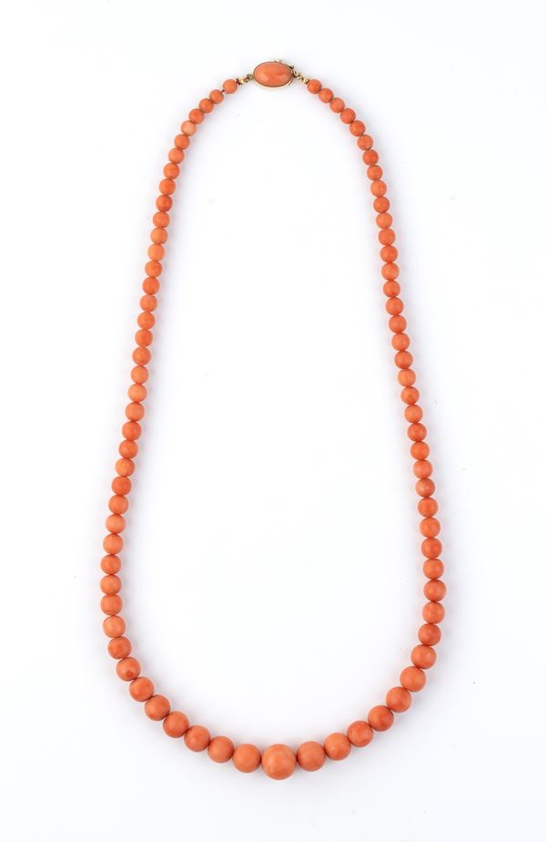 Mediterranean coral gold necklace