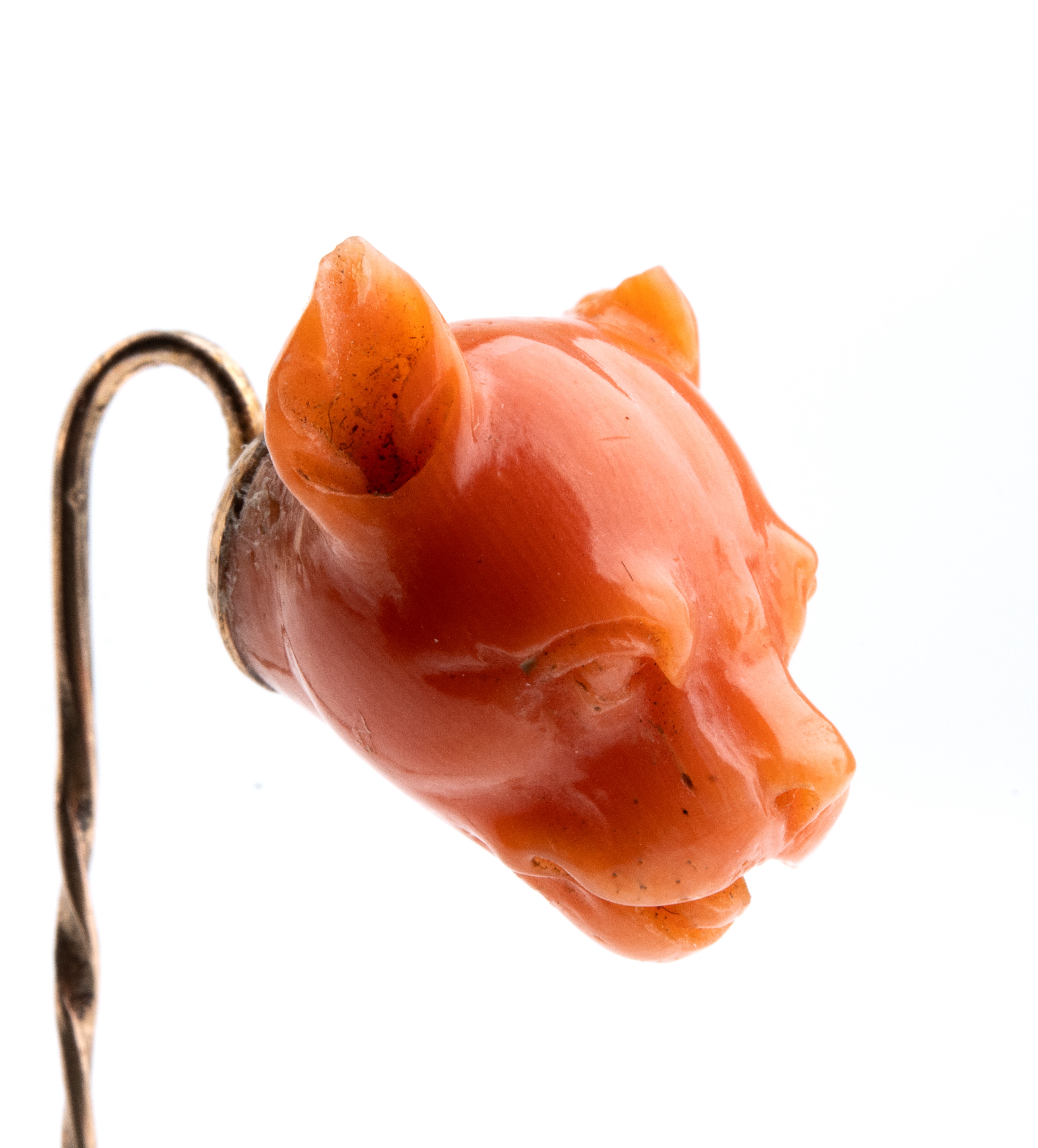 Lotto di 4 spilloni e un pendente in corallo Mediterraneo