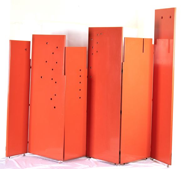 wooden six-panel screen