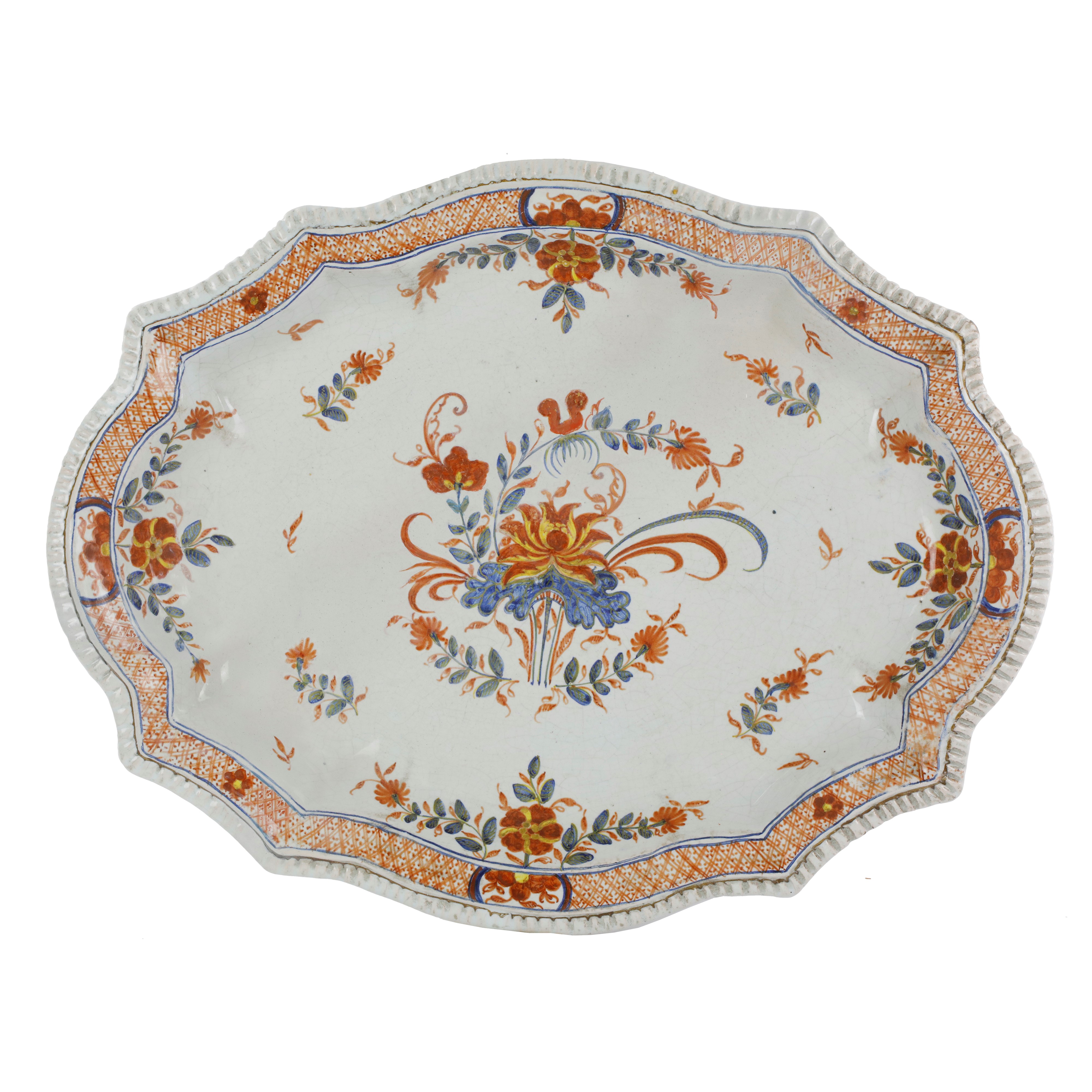 Zuppiera con Vassoio in Ceramica Policroma,