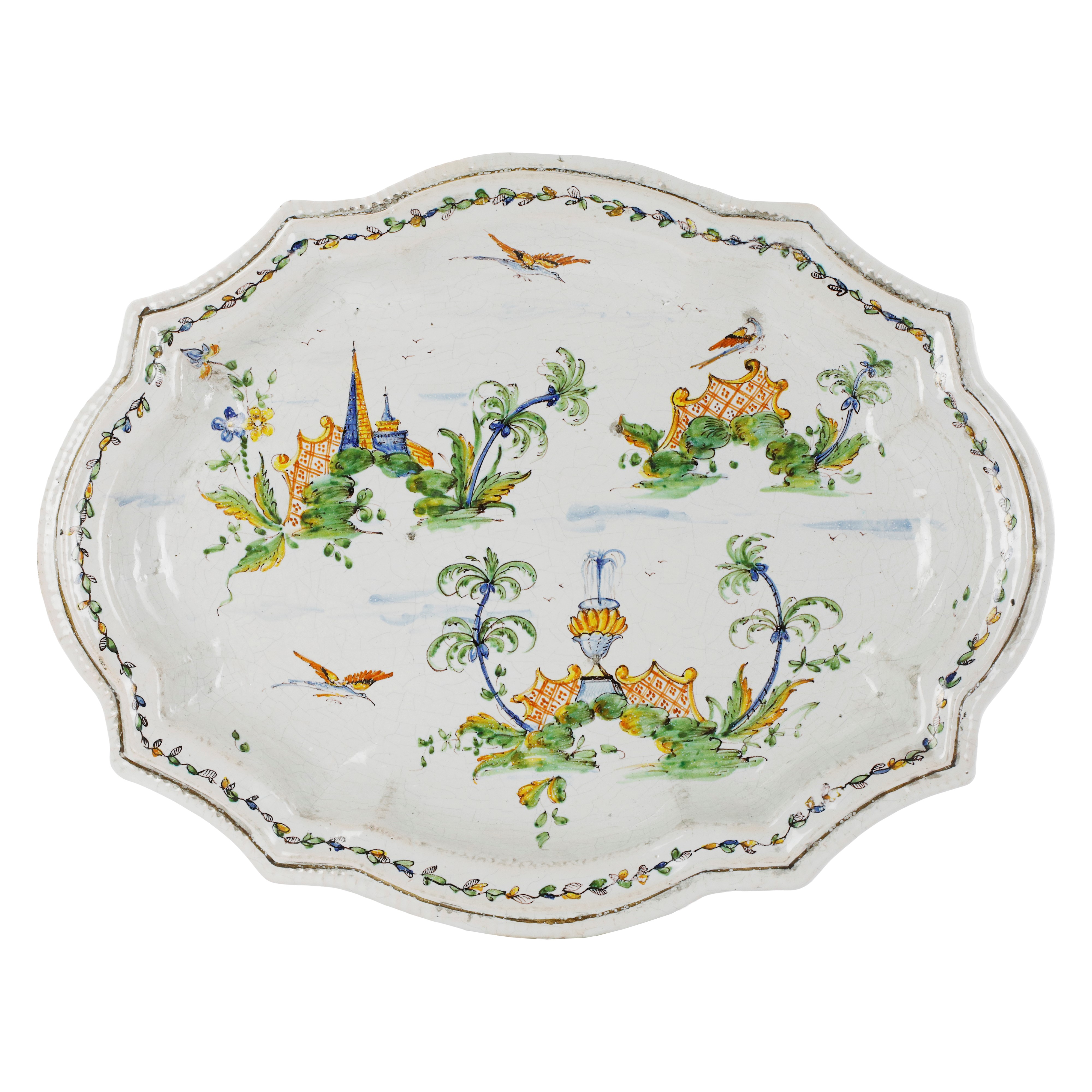 Zuppiera con Vassoio in Ceramica Policroma