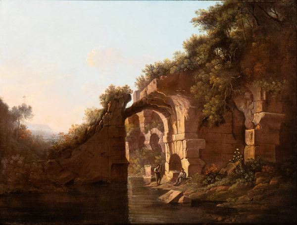 Alexander  Nasmyth - Landscape with ruins and figures 